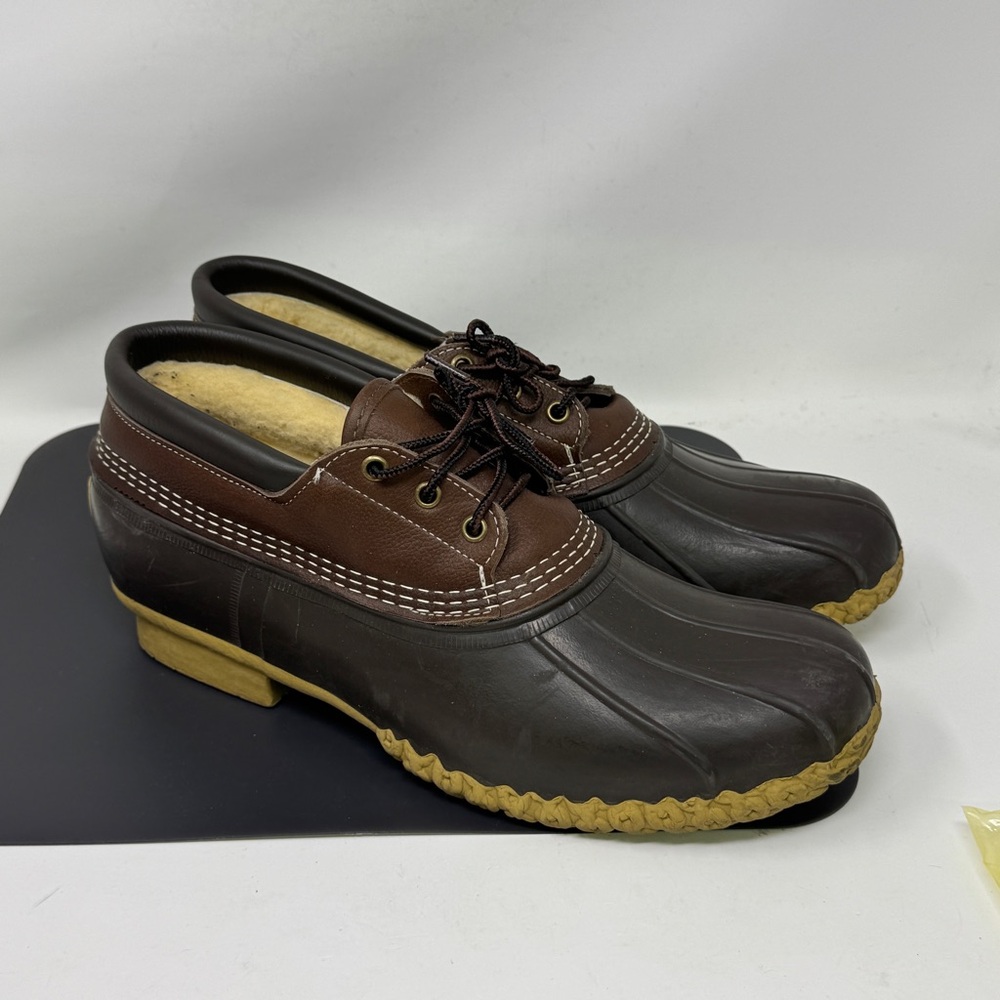 LL Bean Mens Bean Boot Gumshoes Low Ankle Shearling Lined Sz 13 M